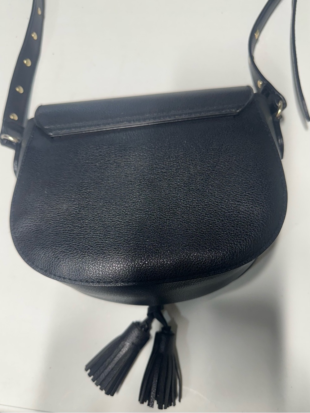 Victoria's Secret Black Studded Saddle Crossbody - Picture 5 of 9